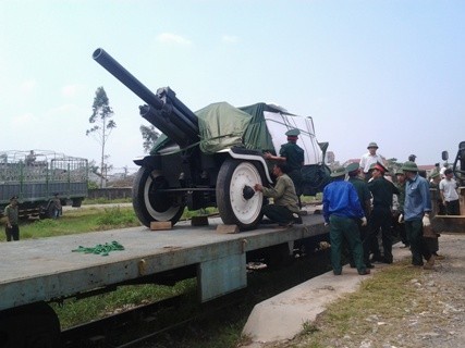 Chiếc xe pháo dùng để chở linh cữu Đại tướng Võ Nguyên Giáp